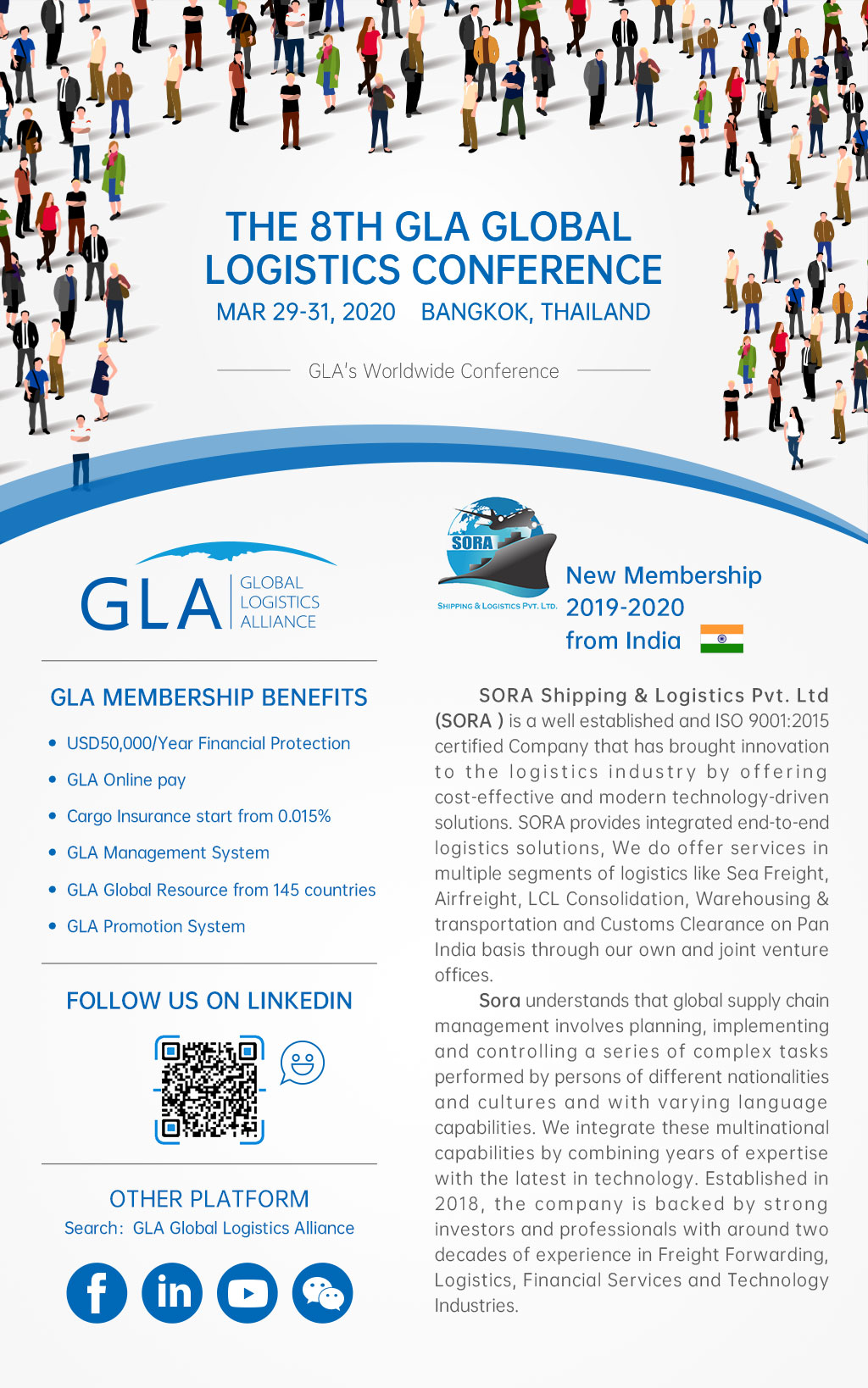 GLA New Membership — SORA SHIPPING & LOGISTICS from India