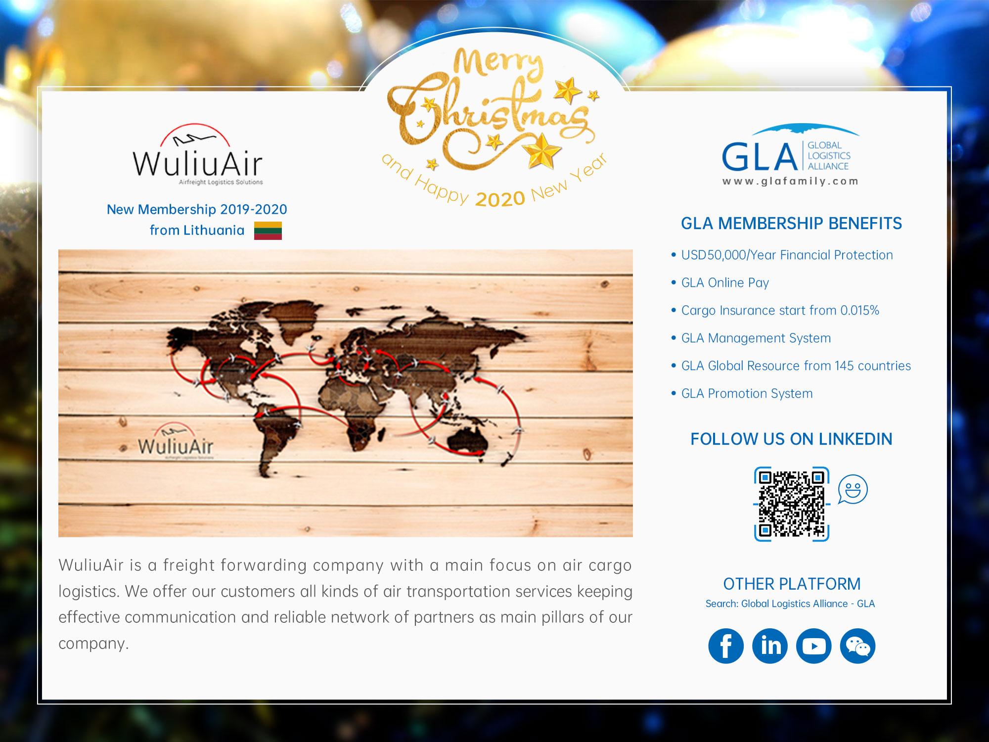 GLA New Membership — WuliuAir  Airfreight Logistics Solutions from Lithuania