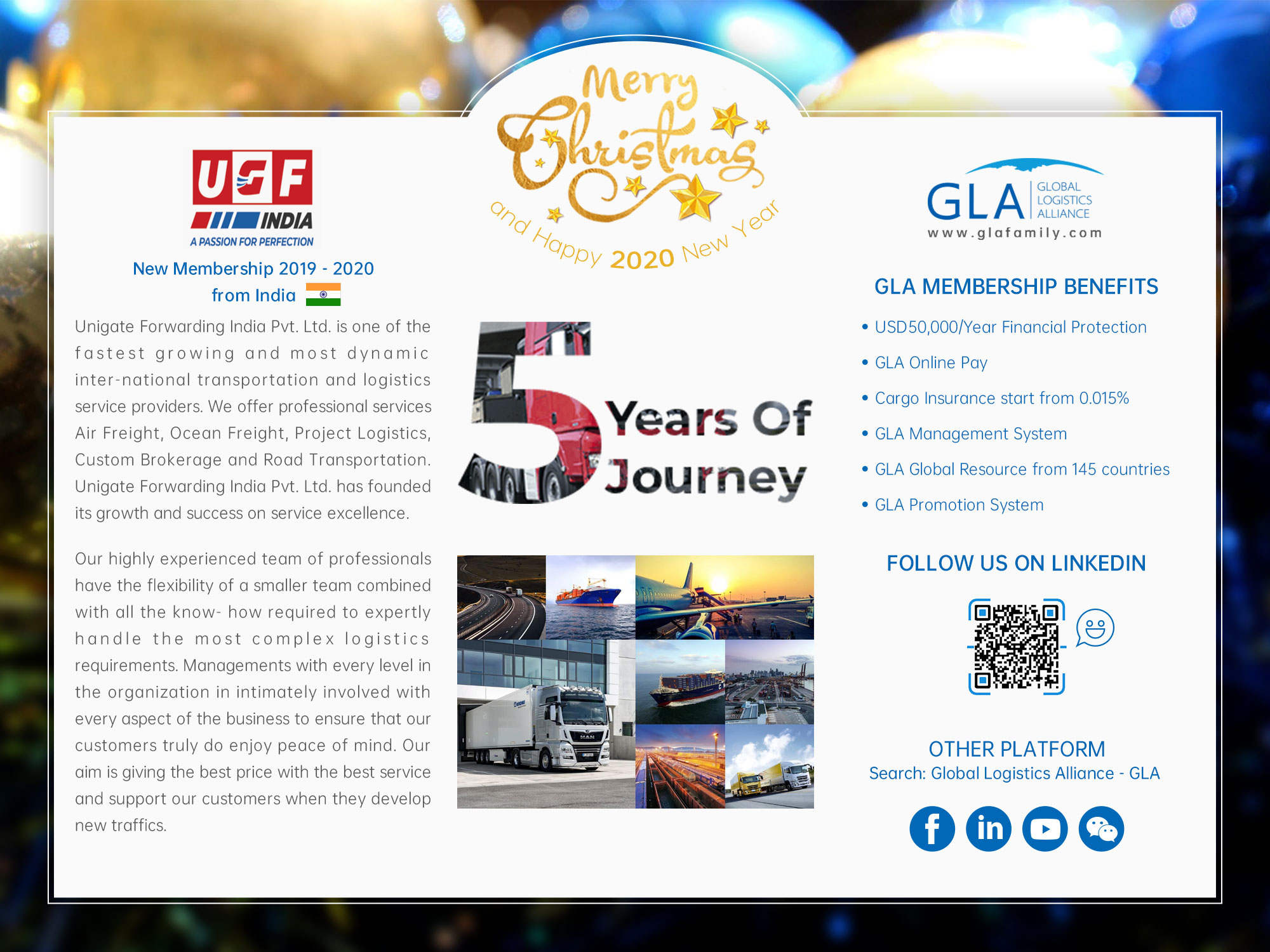 GLA NEW MEMBERSHIP | Unigate Forwarding India PVT. LTD. representing India