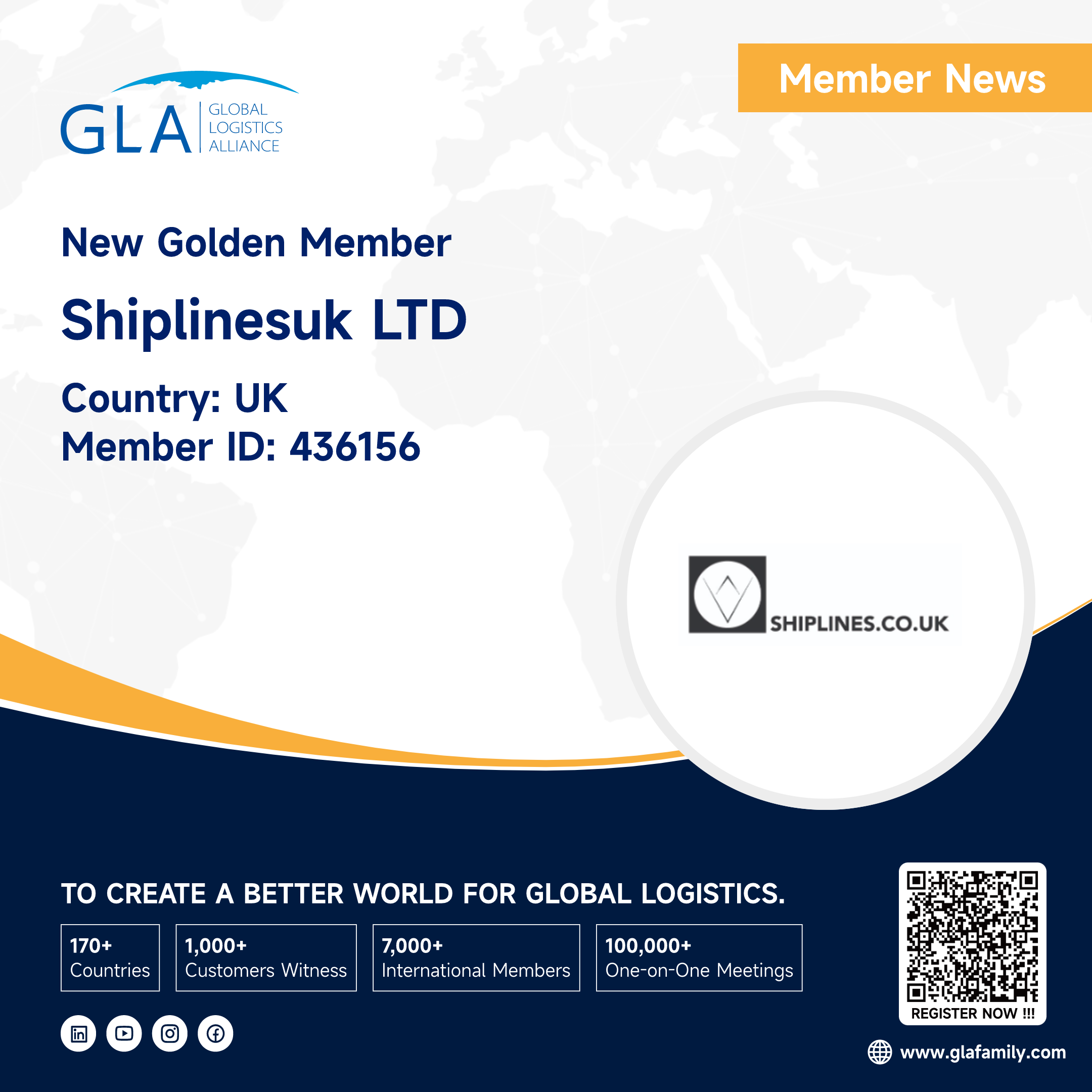 Welcome! New GLA Golden Member from UK ———— SHIPLINESUK LTD