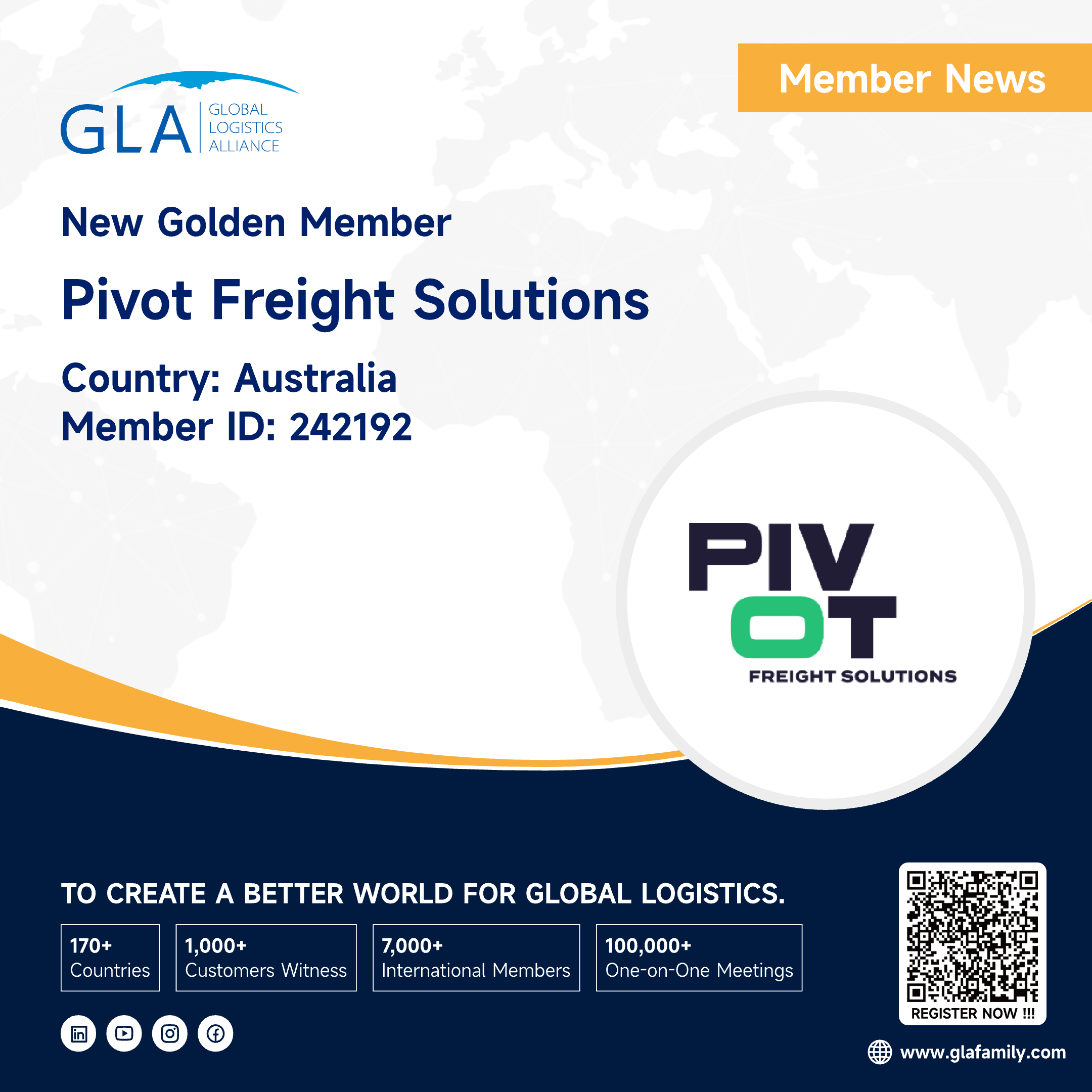 Welcome! New Golden Member Member from Australia ————Pivot Freight Solutions
