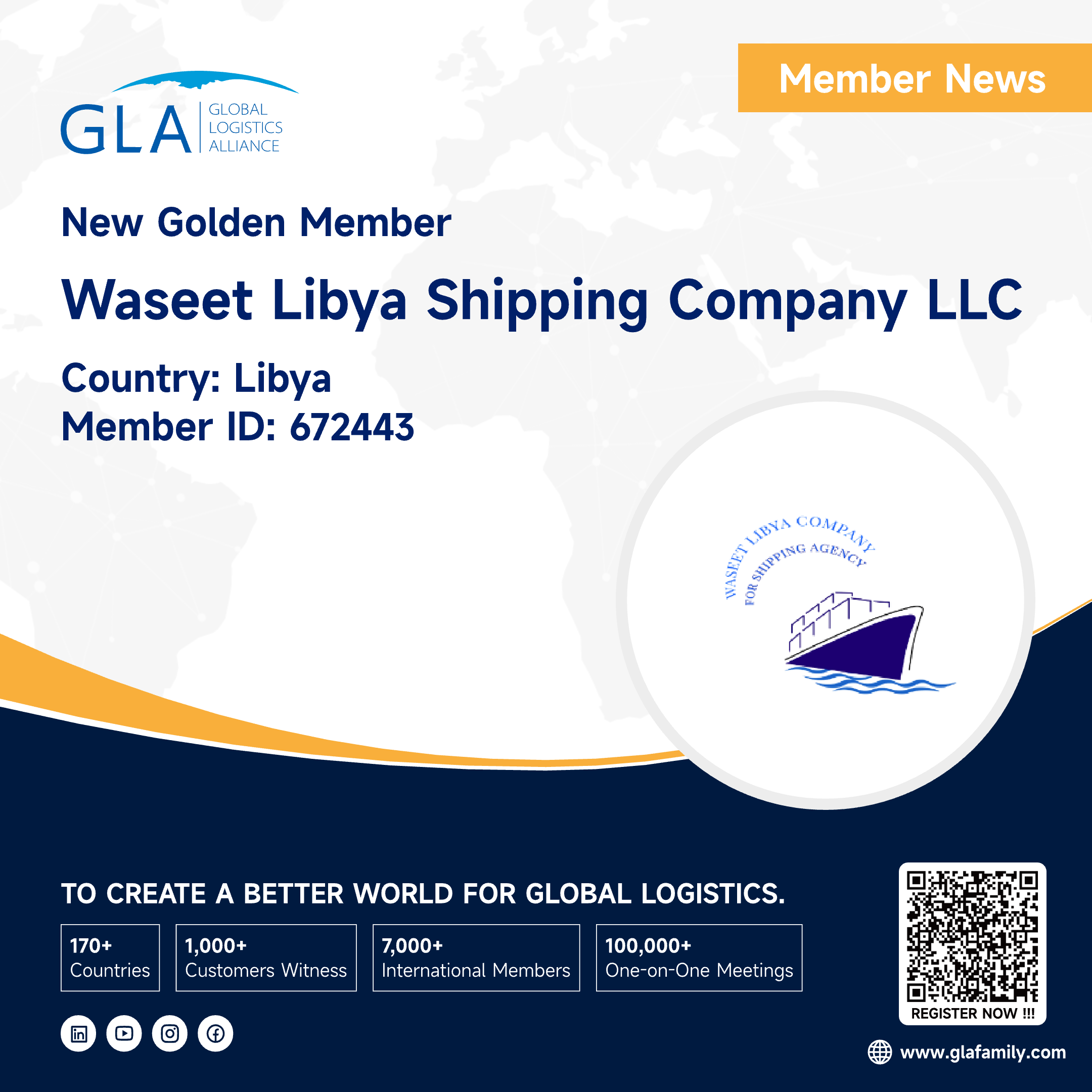 Welcome! New GLA Golden Member from Libya ———— Waseet Libya Shipping Company LLC