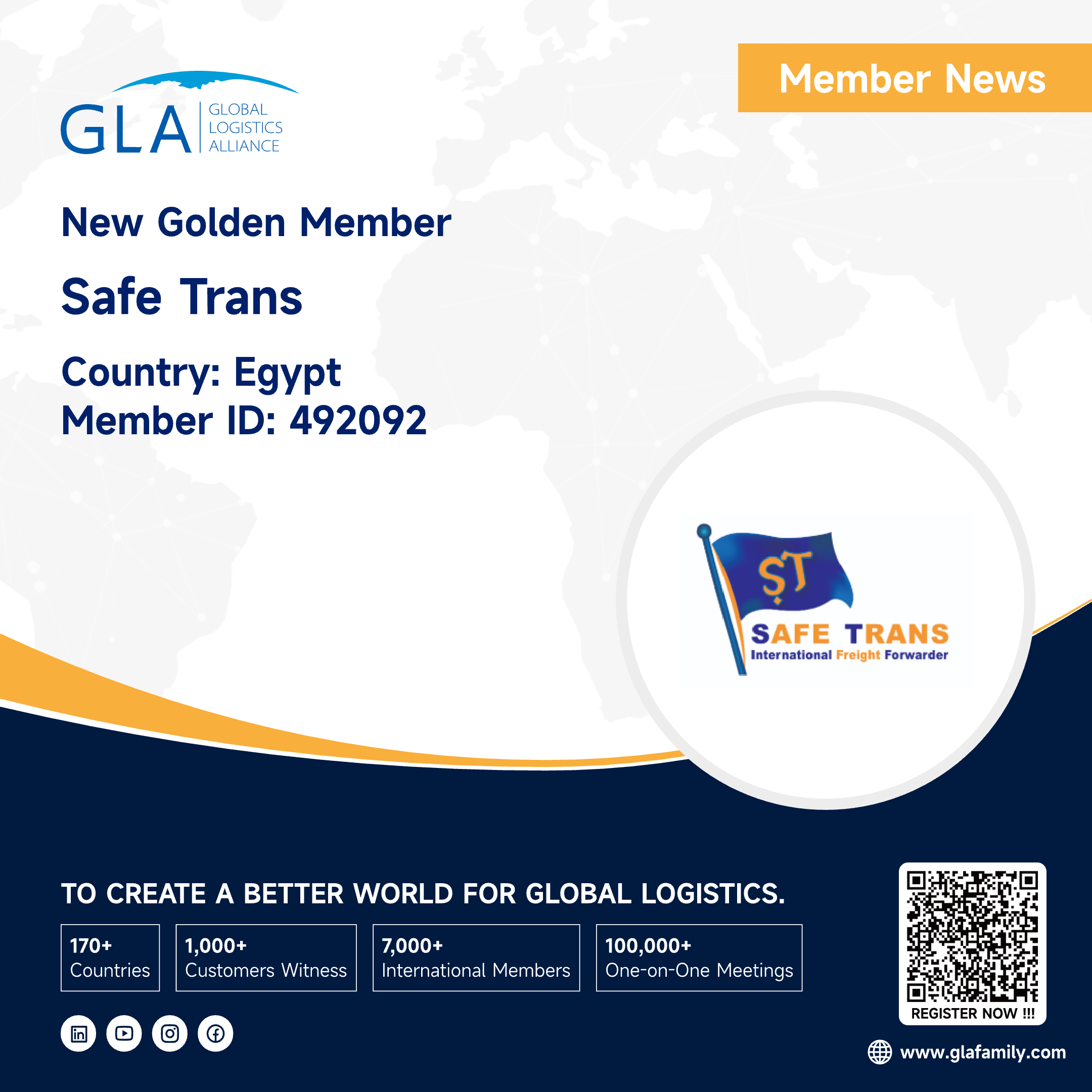 Welcome! New GLA Golden Member from Egypt ———— Safe Trans