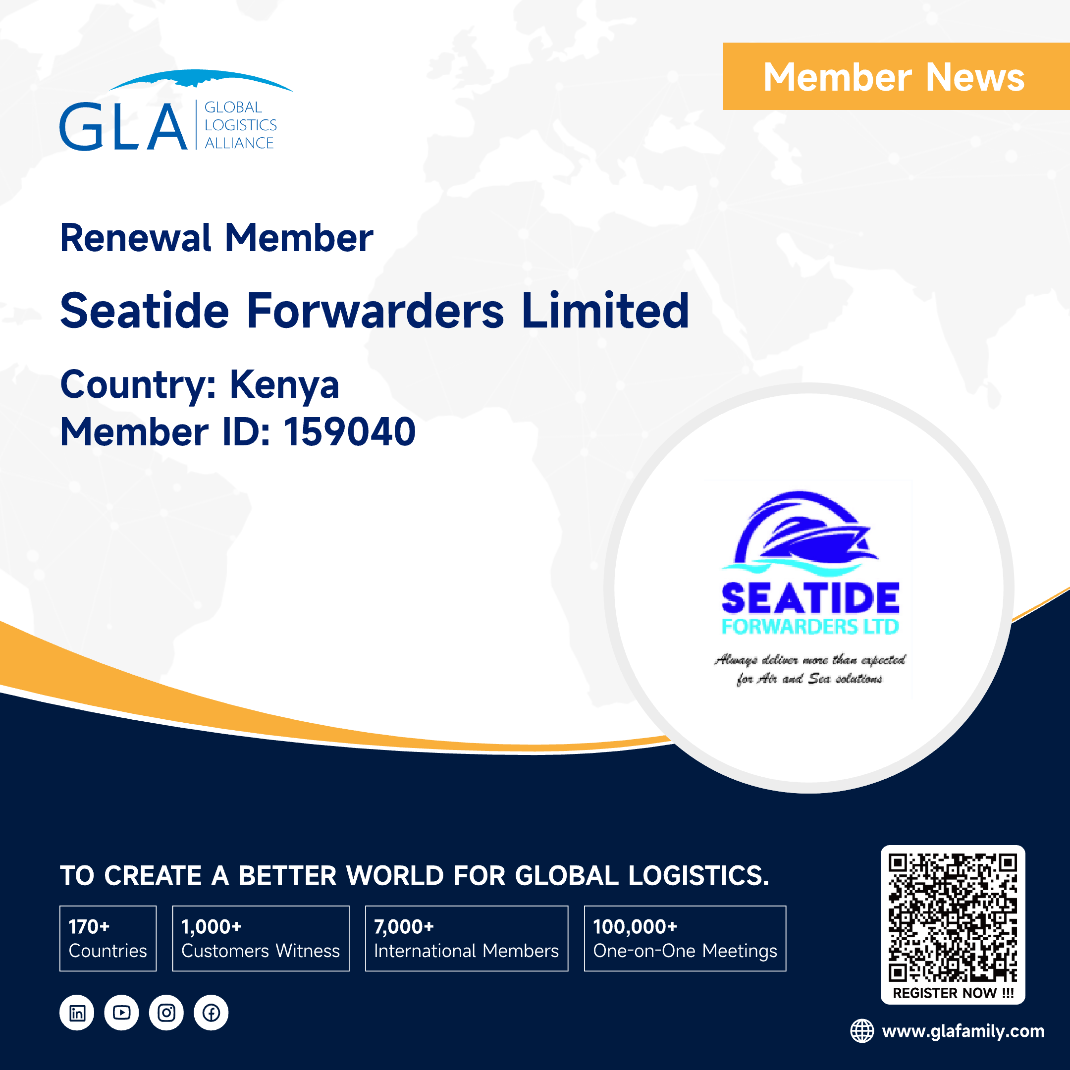 Welcome! GLA Golden Membership Renewal from Kenya ———— Seatide Forwarders Limited.