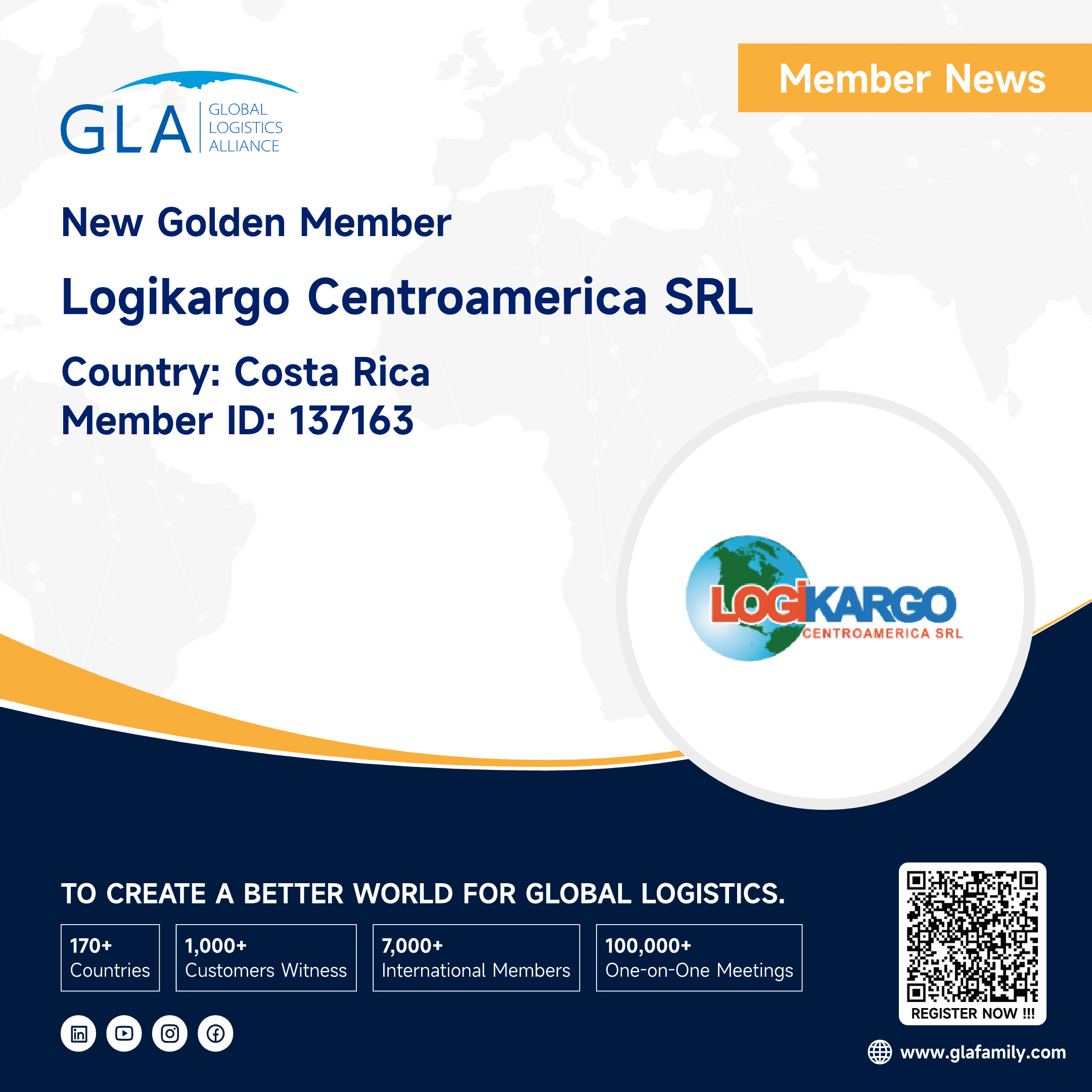 Welcome! New GLA Golden Member from Costa Rica ———— Logikargo Centroamerica SRL